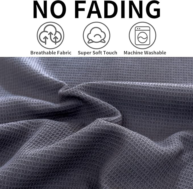 QUILTINA Dish Towels Set, 100% Cotton Waffle Weave Kitchen Towels 6 Pack
