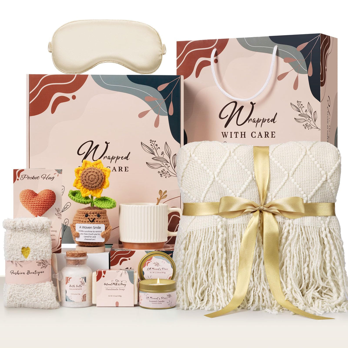 Gifts for Women, Birthday Gift Basket for Women, Self Care Care Package, Thinking of You and Get Well Soon Gifts Her, Best Friend, Sister, Mom