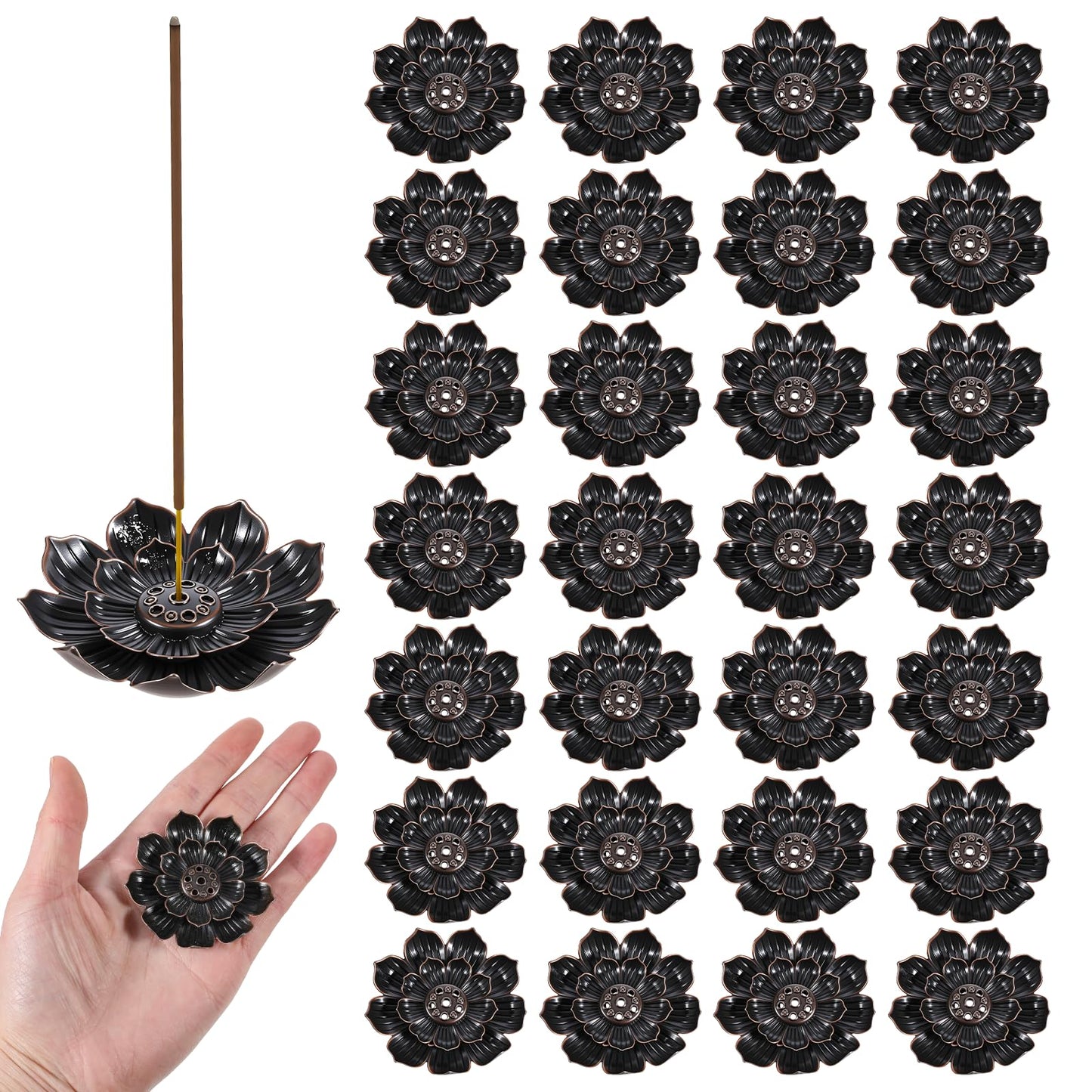 SHENLIU 30 Pieces Incense Holder Lotus Sticks, 2.13inch Incense Burner Cone Burner for Home Fragrance Yoga Sauna SPA Bedroom