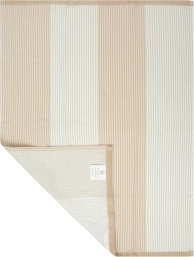 Premium Kitchen Towels | Yarn Dyed Flat Woven Stripe Kitchen Towel Set| 238 GSM