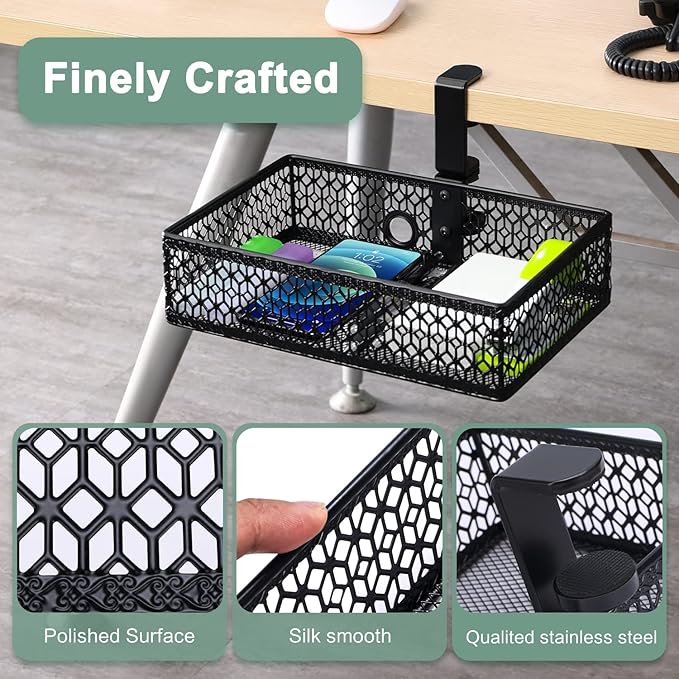 ROSYLINE Drawer Under Desk Storage Organizer, Clamp on Desk Drawer, Under Desk