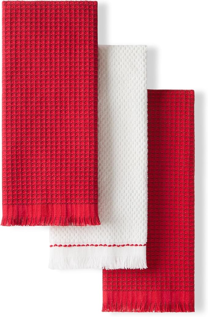 KitchenAid Gourmet Series Gridlines Kitchen Towels 3-Pack Set, 100% Cotton