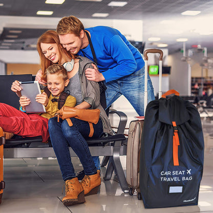 Huckaboo Car Seat Travel Bag - Strong Non Rip Nylon Car Seat Bag For Child Seats, Navy