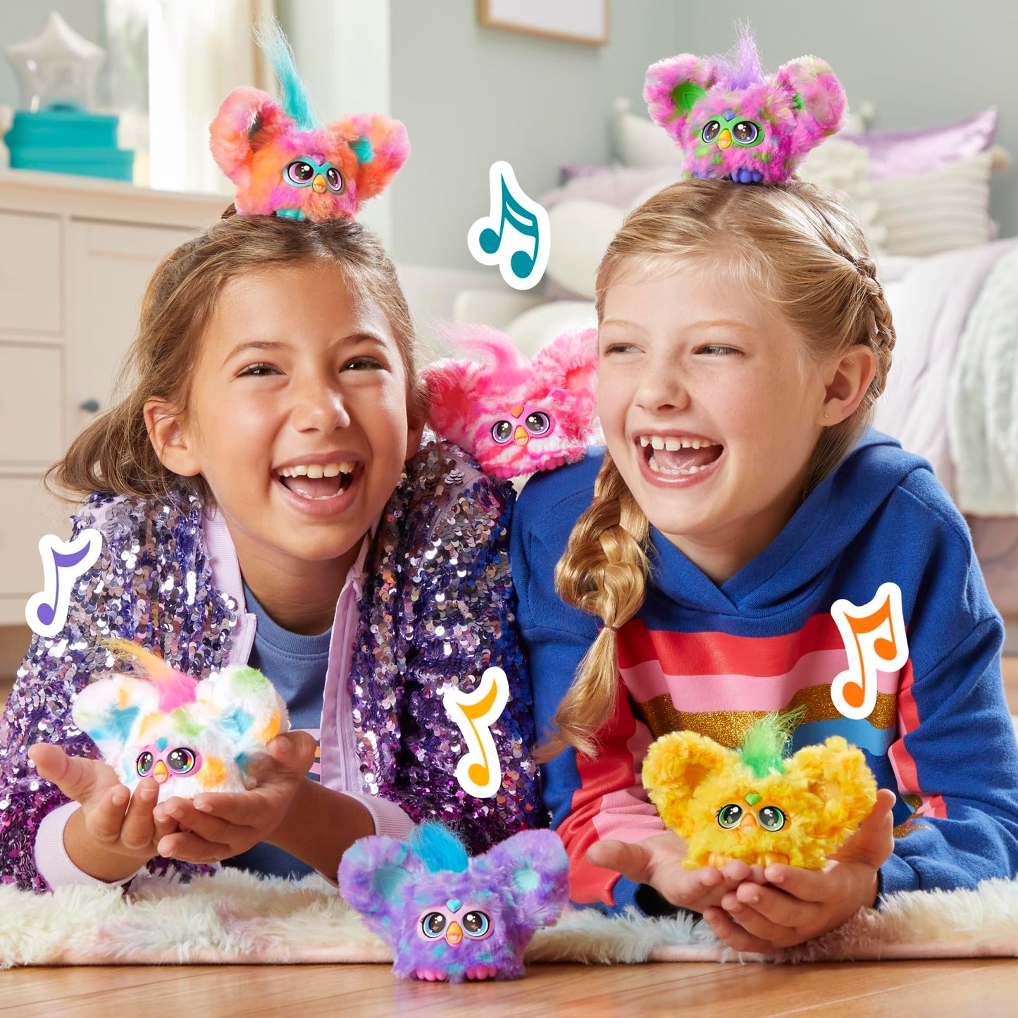 Furby Furblets - Series 3 Collectible - Bub-Lee Mini Electronic Plush Toy with Sounds for Kids, Interactive Talking Collectible, Soft to the Touch, Easter Gift, Pink