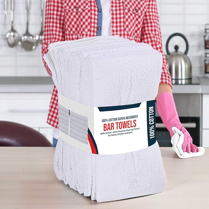 Utopia Towels Kitchen Bar Mops, 16 by 19 Inches, 100% Cotton Super Absorbent