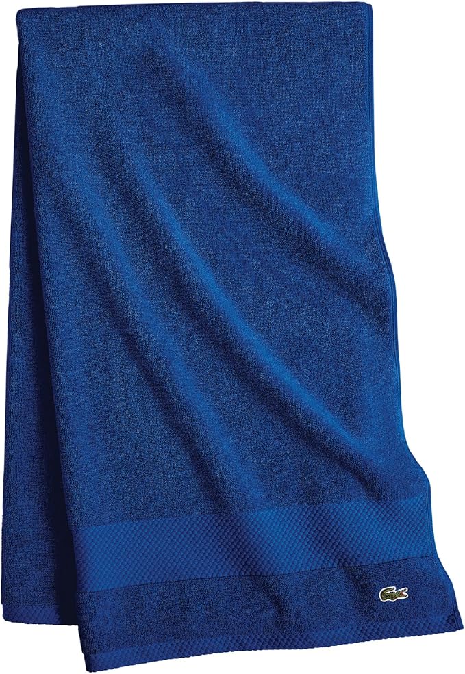 Lacoste Heritage 100% Supima Cotton Bath Sheet, Surf Blue, Premium Super Soft
