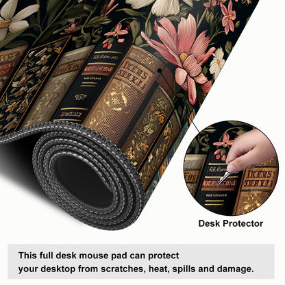 Mouse Pad, Large Anti-Slip with Stitched Edges Desk Mat Desktop Laptop Computer Desk Keyboard Mat,Table Protector Blotter Mat (Book, 31.5" x 11.8")