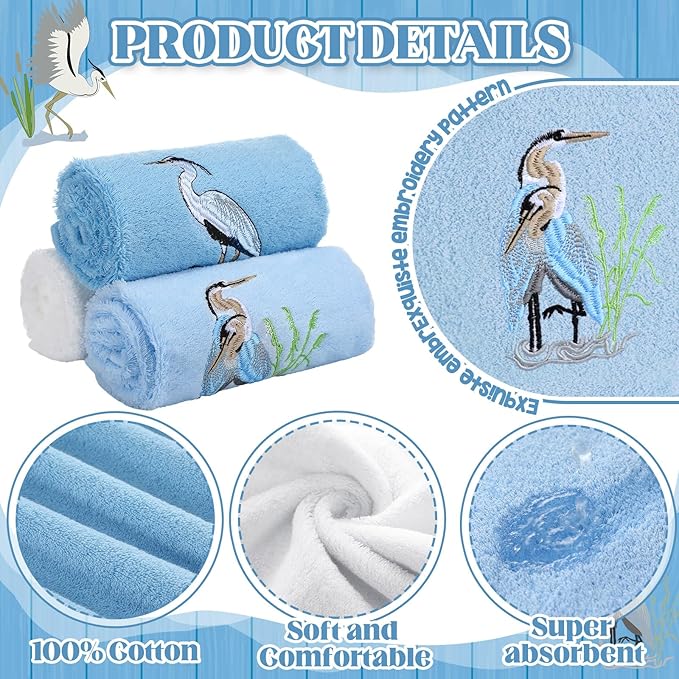 3 Pack Heron Coastal Hand Towels