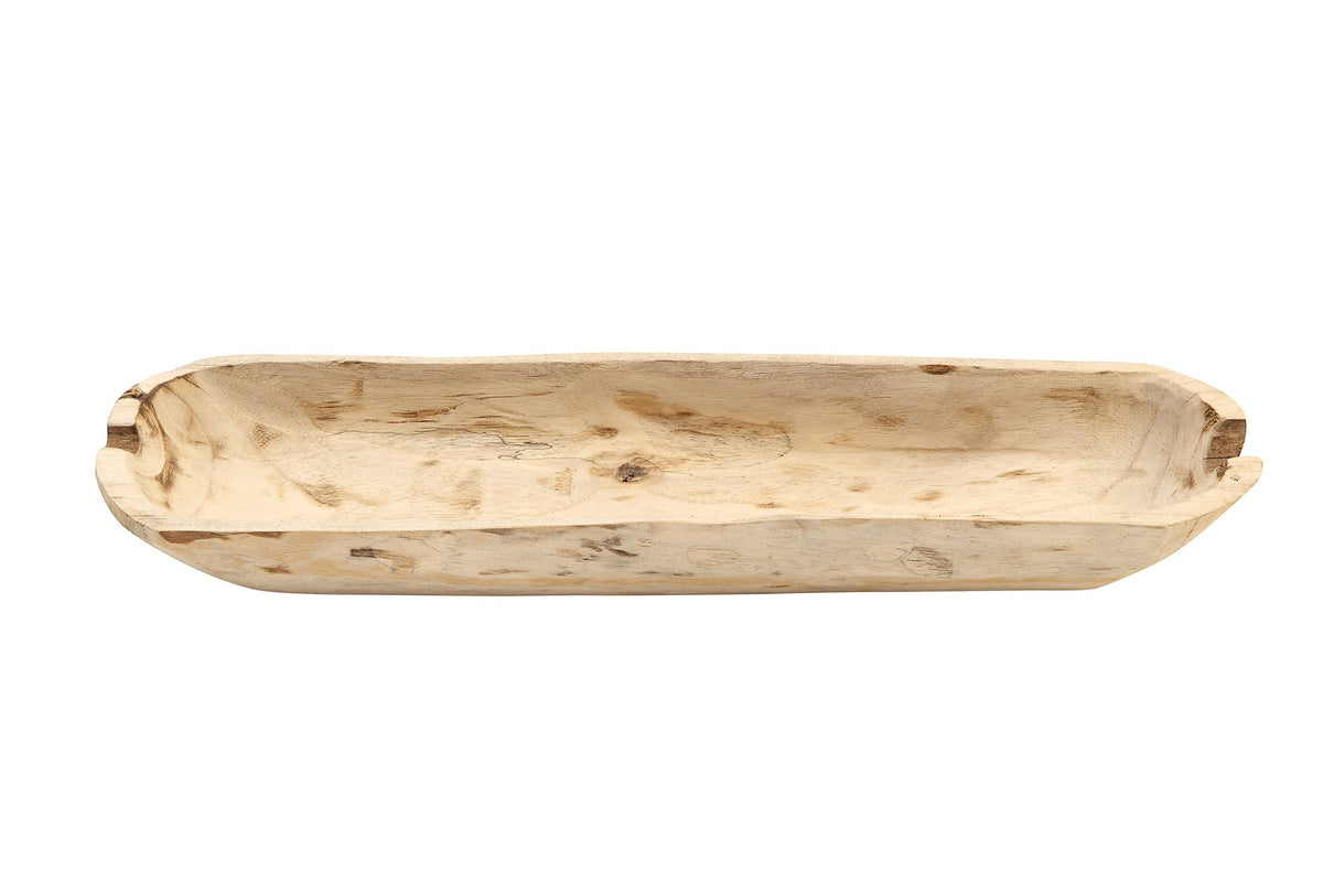 Creative Co-Op Paulownia Wood Oval Bowl