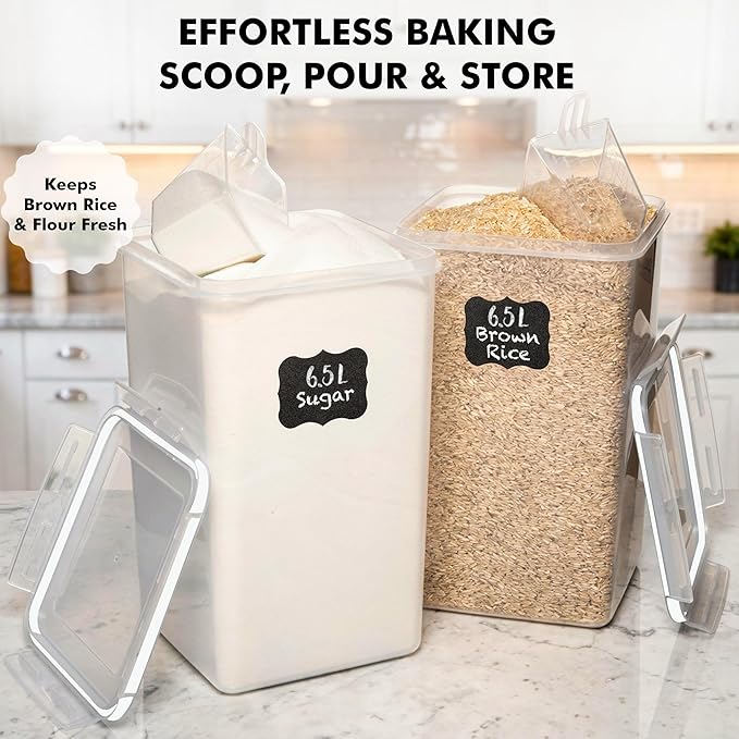 WHITE FEATHER SUPPLIES 2 PC Large Food Storage Containers