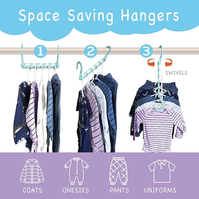 Wonder Hanger Max 10-Pack Space Saving Hangers, Reinforced Hooks Swivels 360°