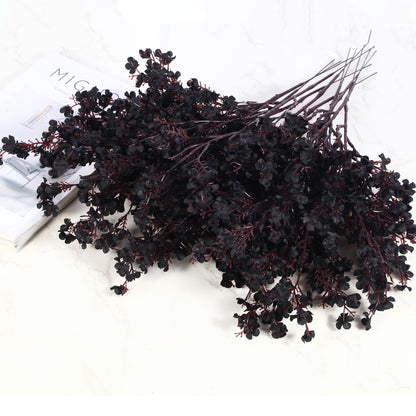 LYDTICK 12 Pcs Halloween Flowers Artificial for Decoration, Babys Breath Artificial Flowers Black Fake Flowers Gypsophila Bouquet for Home Centerpiece Table Décor
