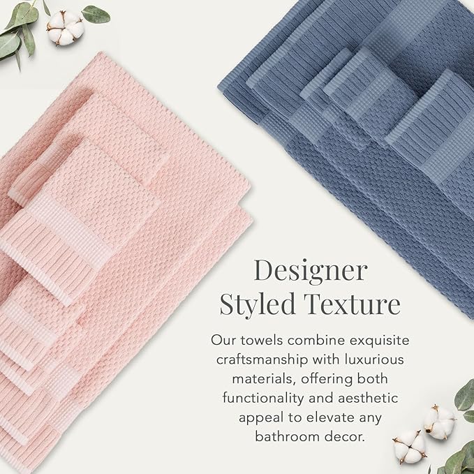 NY Loft 100% Cotton Hand Towel 6 Pack | Super Soft & Absorbent Quick-Dry Hand