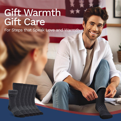 Buttons & Pleats Wool Socks for Men & Women Winter Warm Cozy Thermal Merino Boot Hiking Sock ML