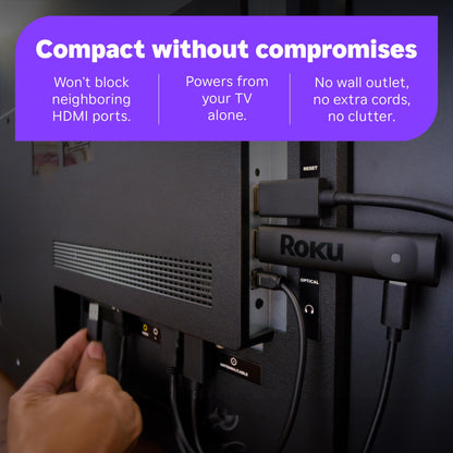 Roku Streaming Stick Plus 2025 - 4K & HDR Roku Streaming Device for TV with Voice Remote - Free & Live TV