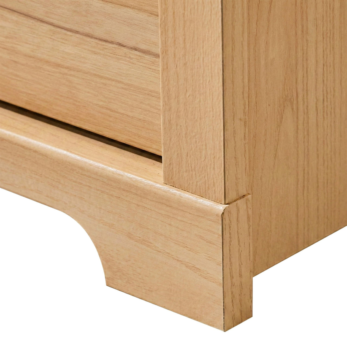 24/7 Shop at Home Elrik Modern 22-inch Wood Nightstand with Open Shelf, 2 Drawers and Ornate Handles, Wooden Night Stand for Bedroom, Apartment, Small Bedside Table, Natural