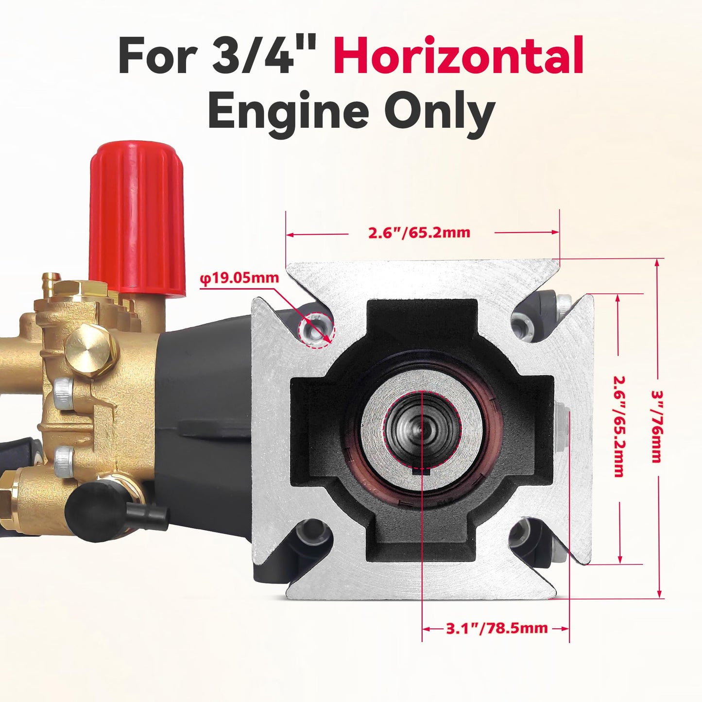 3300 PSI Pressure Washer Pump, 3.0 GPM, 3/4" Shaft Replacement Pump