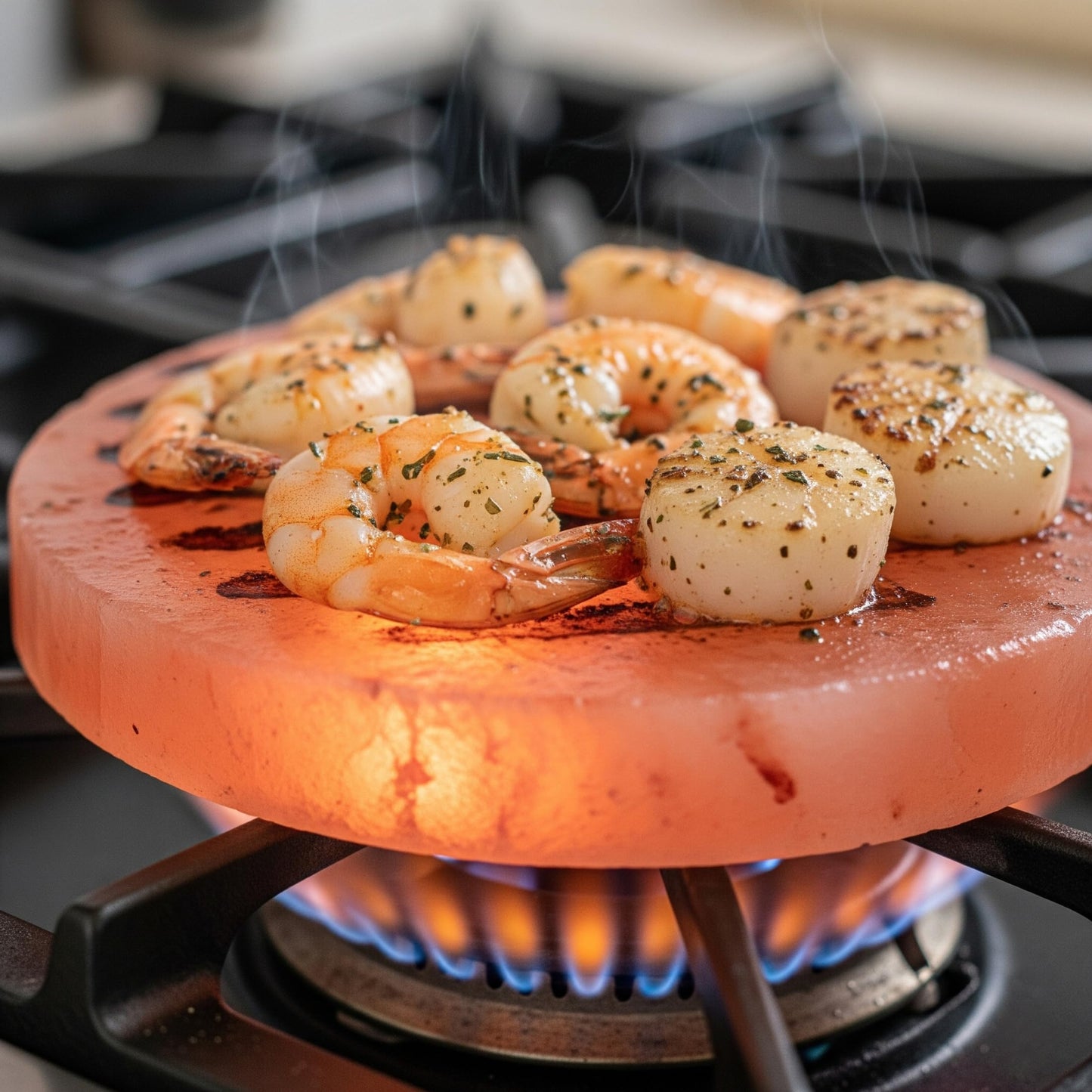 Himalayan Pink Salt Cooking Block, 8 inch Round, 1 inch Thick, 3.3 lbs, for Grilling and Serving