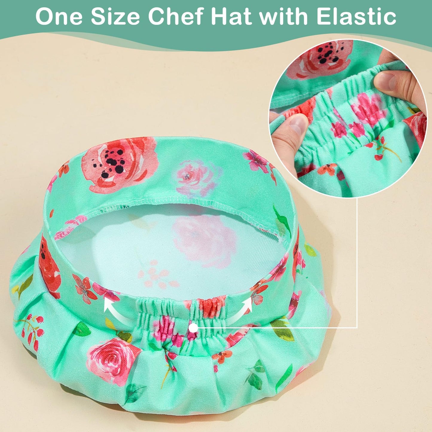 MHJY Kids Apron Hat Set for Girls Vintage Pleated Skirt Aprons with Adjustable Strap Pockets for Baking Cooking 8-12 Years