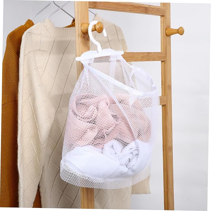 2pcs Mesh Bag with Hook Hanging Laundry Bags Multi-functional Mesh Bags