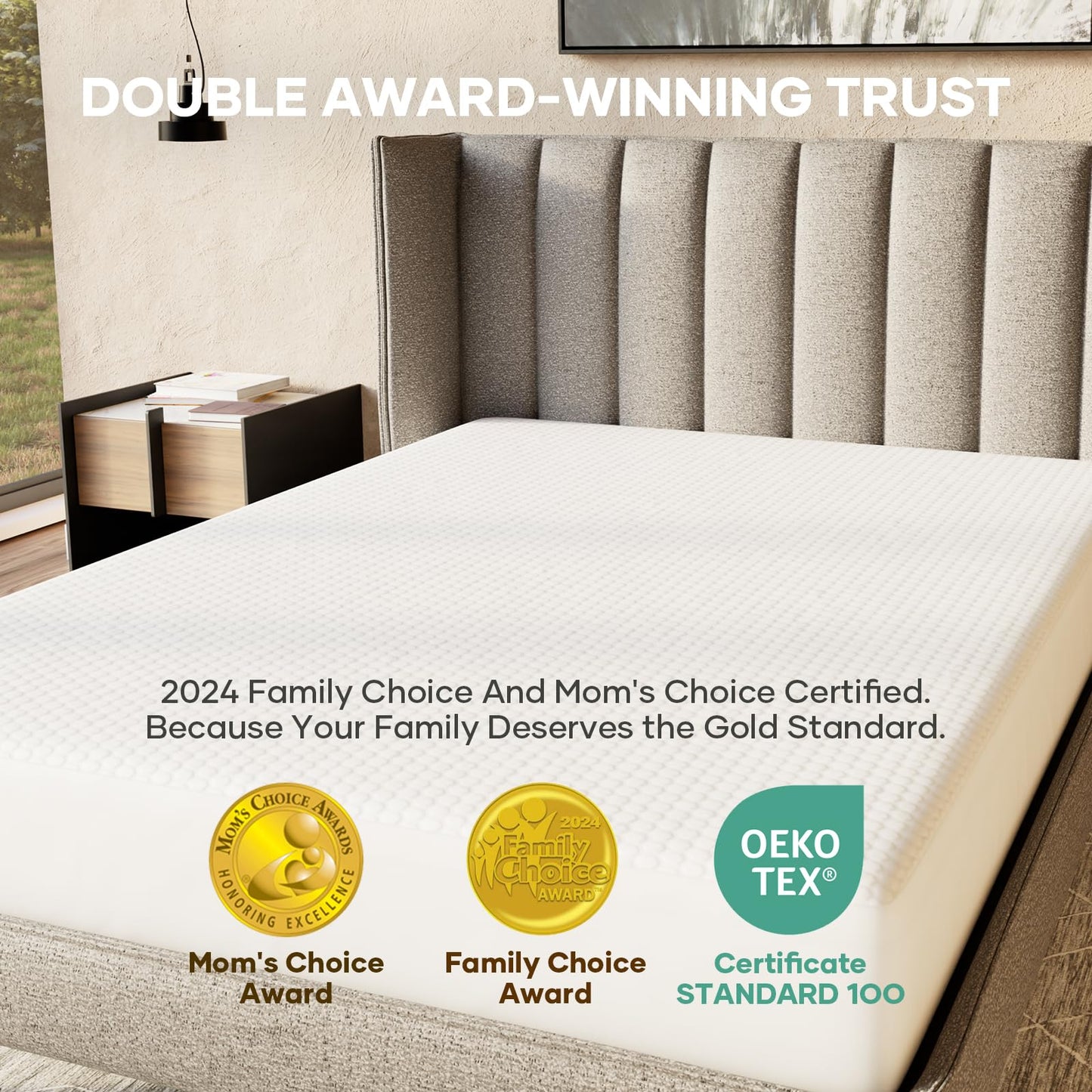 OhGeni 100% Waterproof Queen Size Mattress Protector,Soft Mattress Pad, Cooling Breathable Fitted Sheets,Washable Bed Cover,Non-Slip Deep Pocket,Noiseless for Bedroom