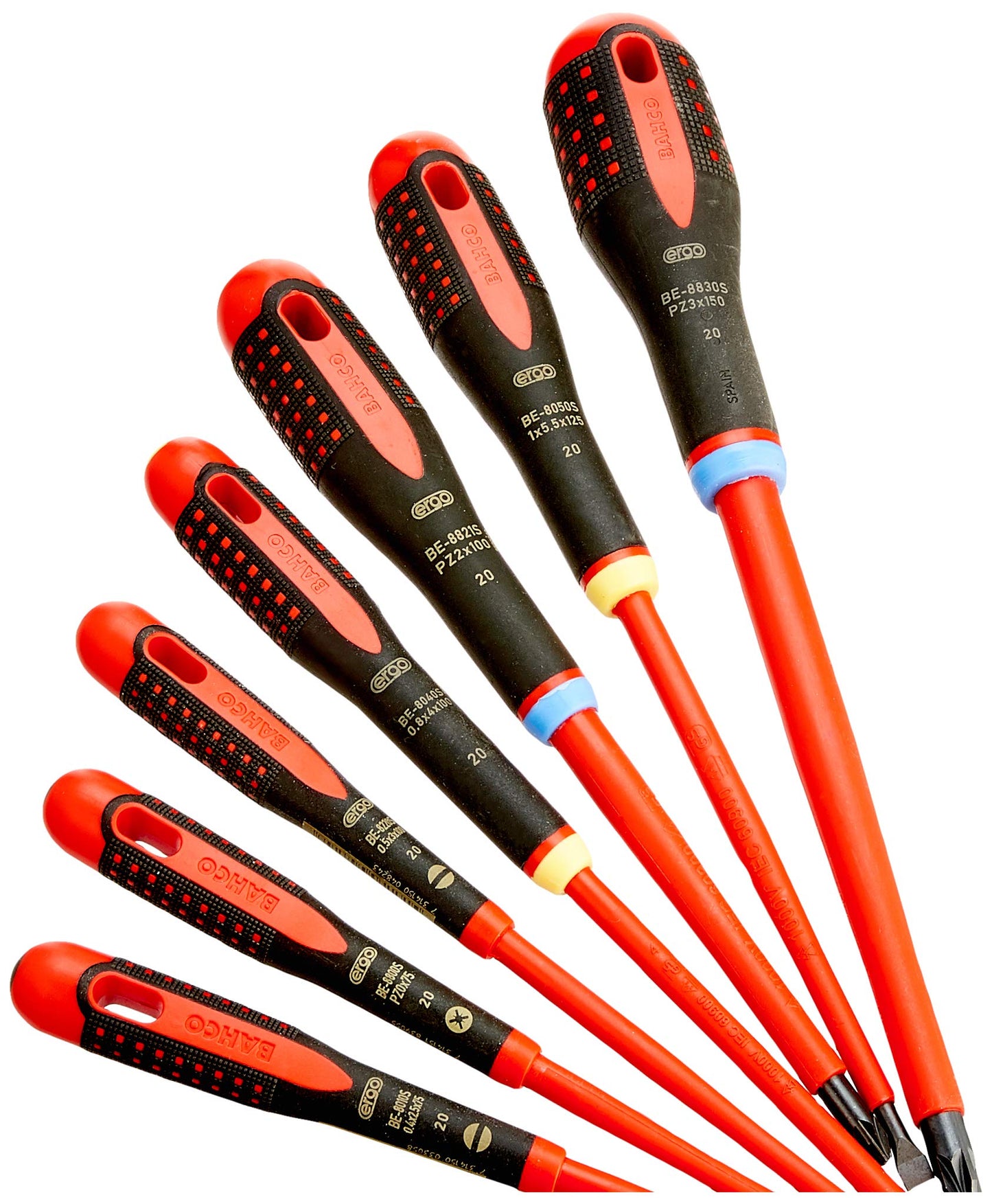 Bahco 9888S BE-9888s VDE Ergo Slot/Pozi Screwdriver Set (7 Pieces)