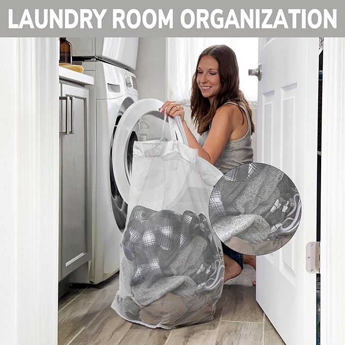 Goodpick Laundry Basket with Wheels 2-Pack, 75L Tall Clothes Hamper, Large