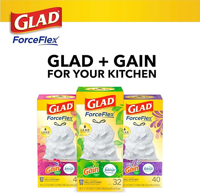 Glad Trash Bags, 13 Gallon, 40 Ct