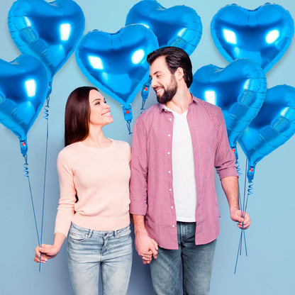 12 Pcs Red Heart Balloons,18 Inch Heart Foil Balloons Love Balloon Valentine Balloon for Birthday Party Wedding Engagement Party Baby Shower Valentine Day Decorations (red)