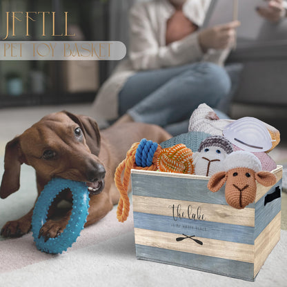 JFFTLL Lake House Storage Bins with Handles, Gifts for Lakes Lovers, the Lake Is My Happy Place Collapsible Laundry Basket Storage Box for Home Bedroom Bathroom Clothes Toys Books