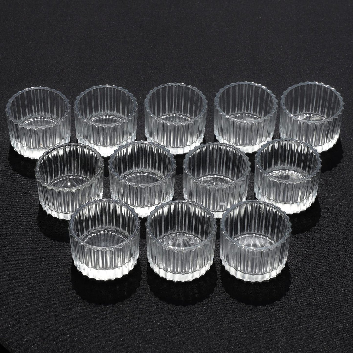 VOHO Clear Tealight Candle Holder Set of 12, Glass Tealight Candle Holders for Wedding Party, Tea Light Candles Holder Bulk for Home Decor(2'' x 1.4'', Clear)
