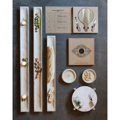 Santa Barbara Design Studio Gift Set Kitchen Essentials TableSugar Kraft Cardboard Book Gift Box, 3-Pieces, Wood Cheese Board Kit