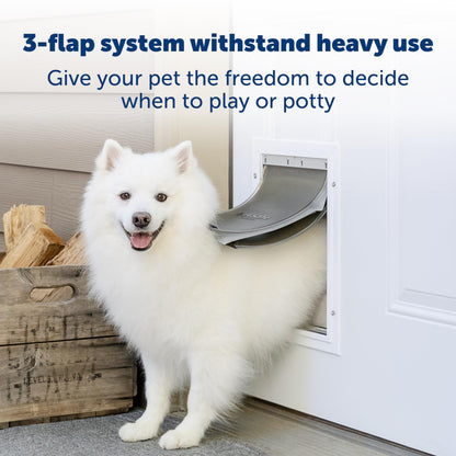 PetSafe Extreme Weather Pet Door Medium, Easy Install, Insulating, Weather Proof, Energy Efficient, 3 Flap System