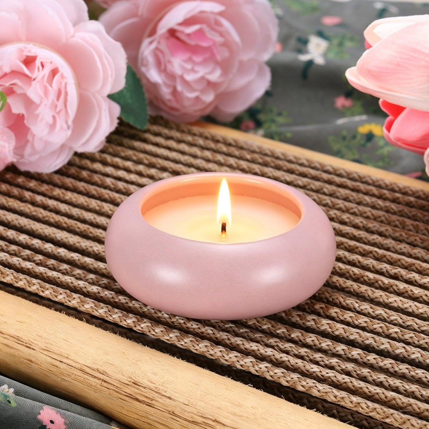 uxcell 2Pcs Pebble Tea Light Candle Holder, 1.2" Height Tealight Candle Holder Handcrafted Ceramic Decorative Calming Home Decor Accent for Table Centerpiece Wedding, Gray