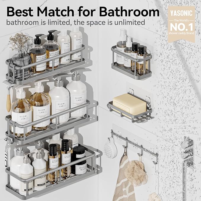 YASONIC Shower Caddy, 6 Pack Large Capacity shower Organizer