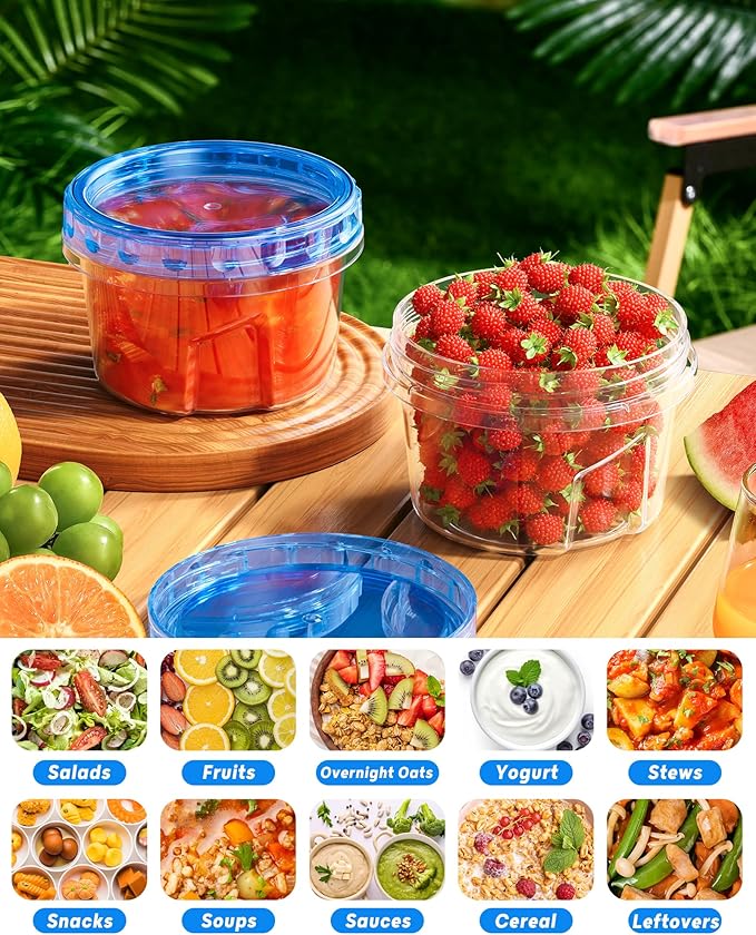 12 Pack-17oz Freezer Storage Containers, Plastic Food Storage Containers
