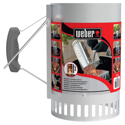 Weber Rapidfire Starter - Large (32cm Height), compact grill lighter with two handles, ideal for all charcoal grills from Ø 47cm, ignition aid for charcoal, briquettes - (7416)
