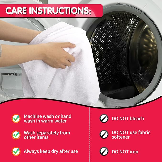 FIXSMITH White Microfiber Cleaning Cloth, Reusable Shop Towels, Microfiber