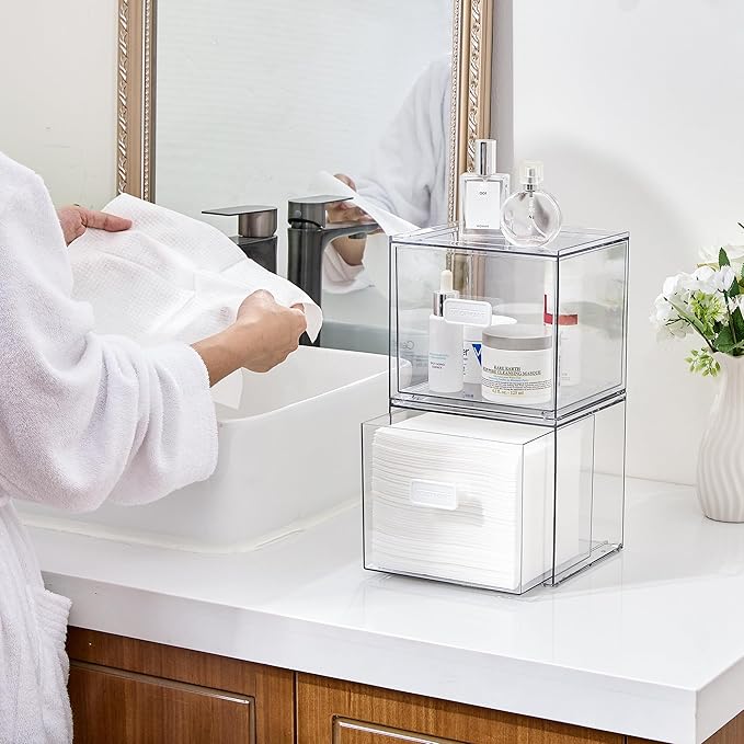 Vtopmart Disposable Facial Towels Holder, Acrylic Box Hold 50 Count, Stylish