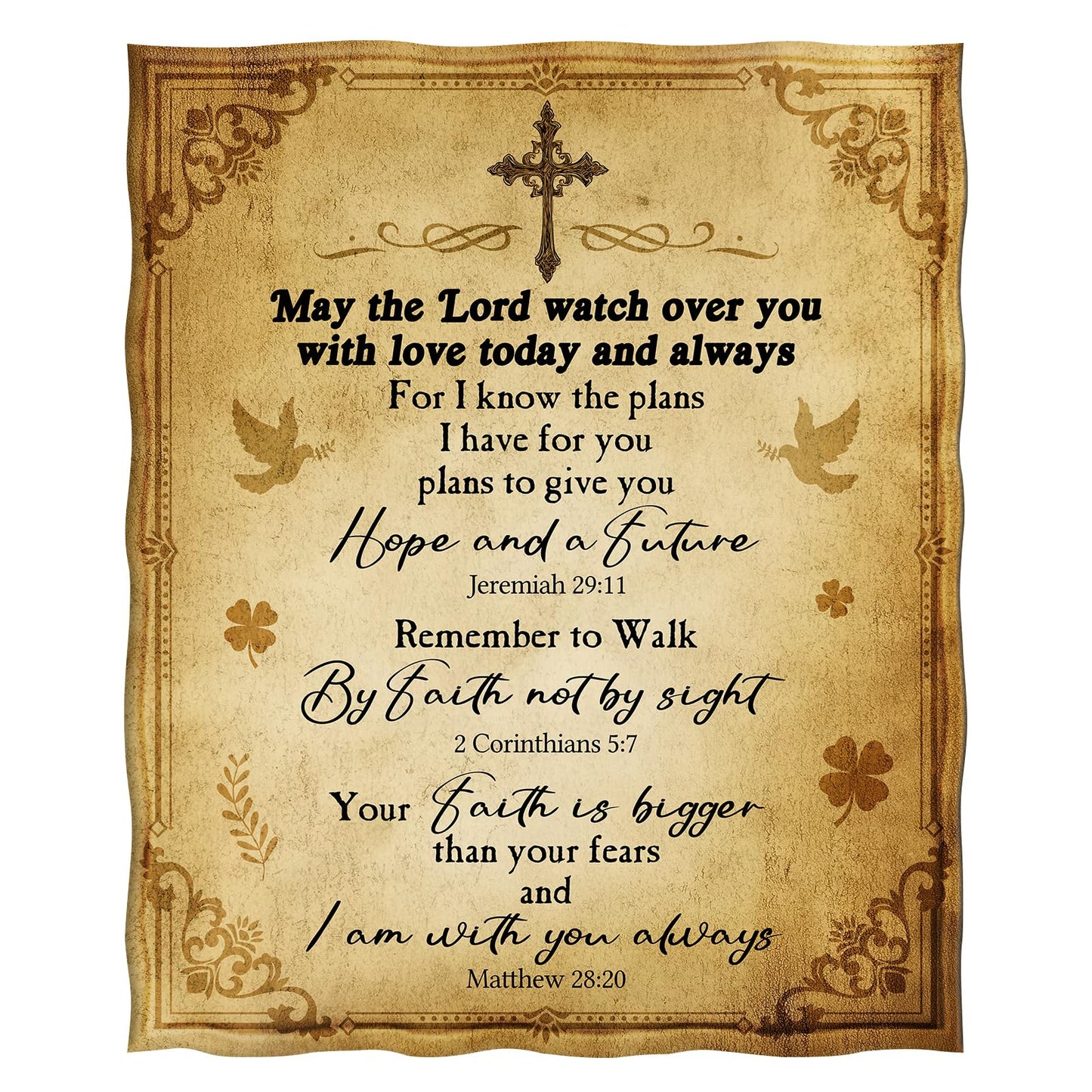Levens Christian Blanket Gifts for Women 50"x60", Catholic Blessed Bible Quote Verse Prayer Blanket Inspirational Spiritual Scriptures Religious Gifts for Men Women, Christmas Birthday Gifts Idea