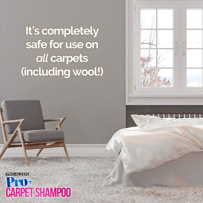 Pro-Kleen Pro+ Carpet Shampoo and Upholstery Cleaning Solution – 4 in 1 Concentrate – Pet Carpet Cleaner with Odour Removal Suitable for all Machines 5L (Spring Bloom)