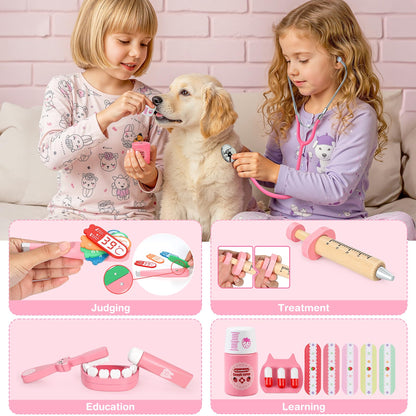 Ophy Doctors Set for Kids, 40-Piece Kids Doctors Sets for 3+ Year Old Boys and Girls Pretend Medical Playset with High simulation Stethoscope Educational Toys Dentist Toys Gifts for 3+ Toddler