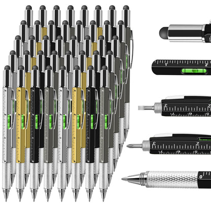 NICEMOVIC Fathers Day Dad Bulk Gifts for Men Multitool Tool Pen Gift 36 Pcs 6-in-1 Party Favor Father's Christmas White Elephant Gifts for Adults Level Gauge Ballpoint Pen Stylus Pen Screwdriver