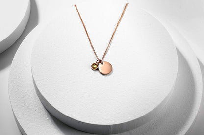 TMT Personalised birthstone necklace with gift box engraved for Daughter Mum Best Friend Girlfriend Birthday 18th 21th 30th 16th 13th Initial Name Letter pendant