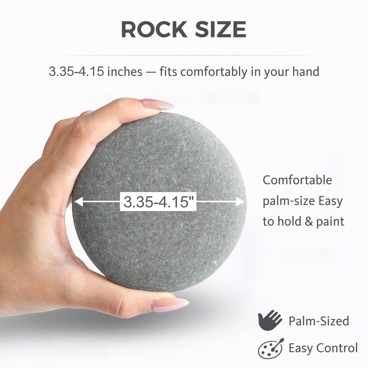 ROCART 12 PCS Large 3.35-4.15" Smooth Natural River Rocks for Painting, Flat Painting Rocks & Craft Stones for Arts, DIY Projects & Creative Studios