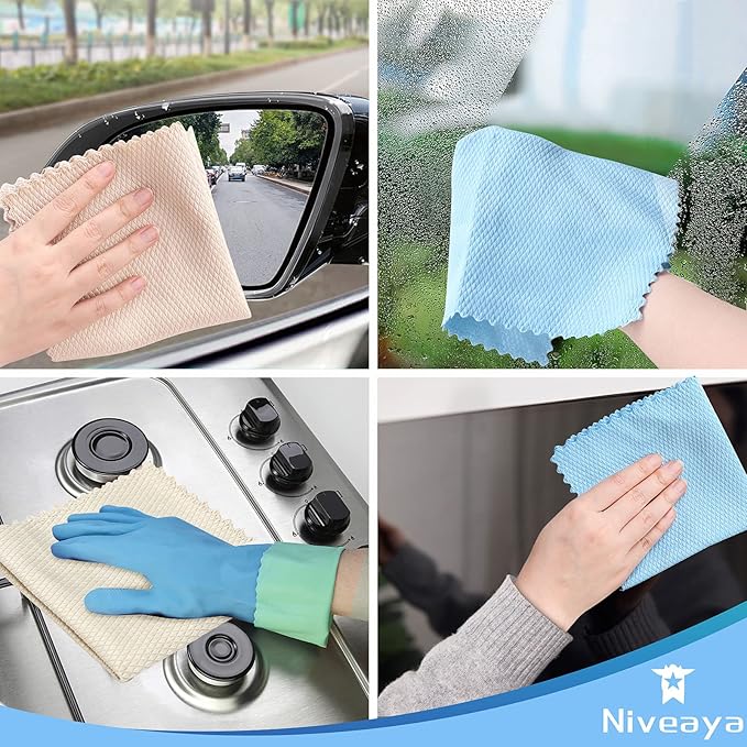 Niveaya 24 Pcs Fish Scale Streak Free Miracle Cleaning Cloth Easy Clean