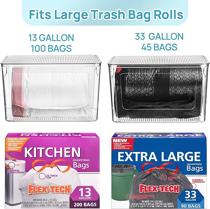 Vtopmart 2 Pack Trash Bag Holder, Stackable Garbage Bag Dispenser