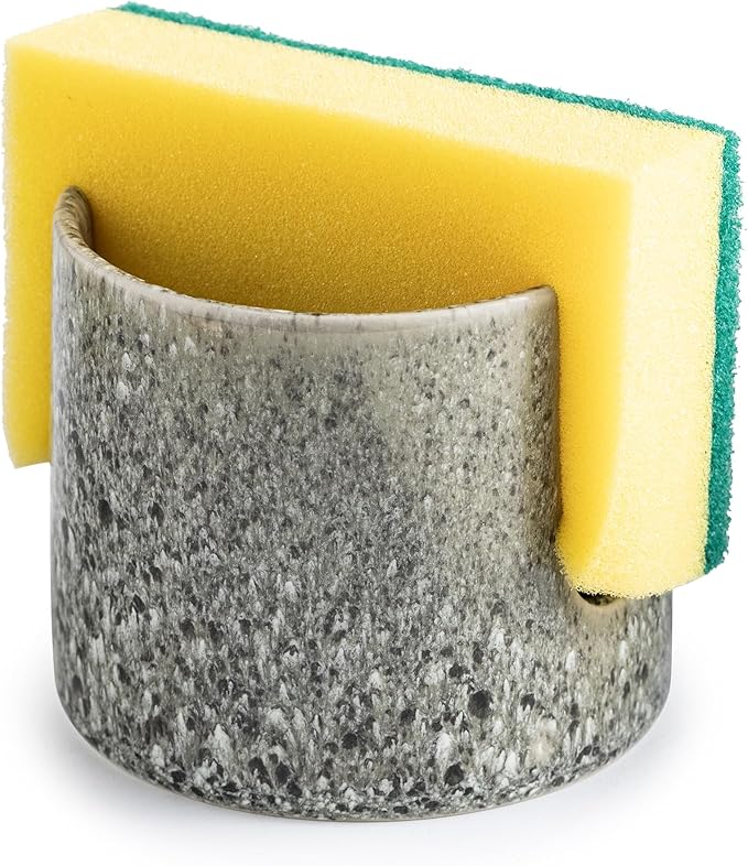 Kitchen Sponge Holder, Ceramic Dish Sponge Holder Scrubby Daddy Farmhouse Dish