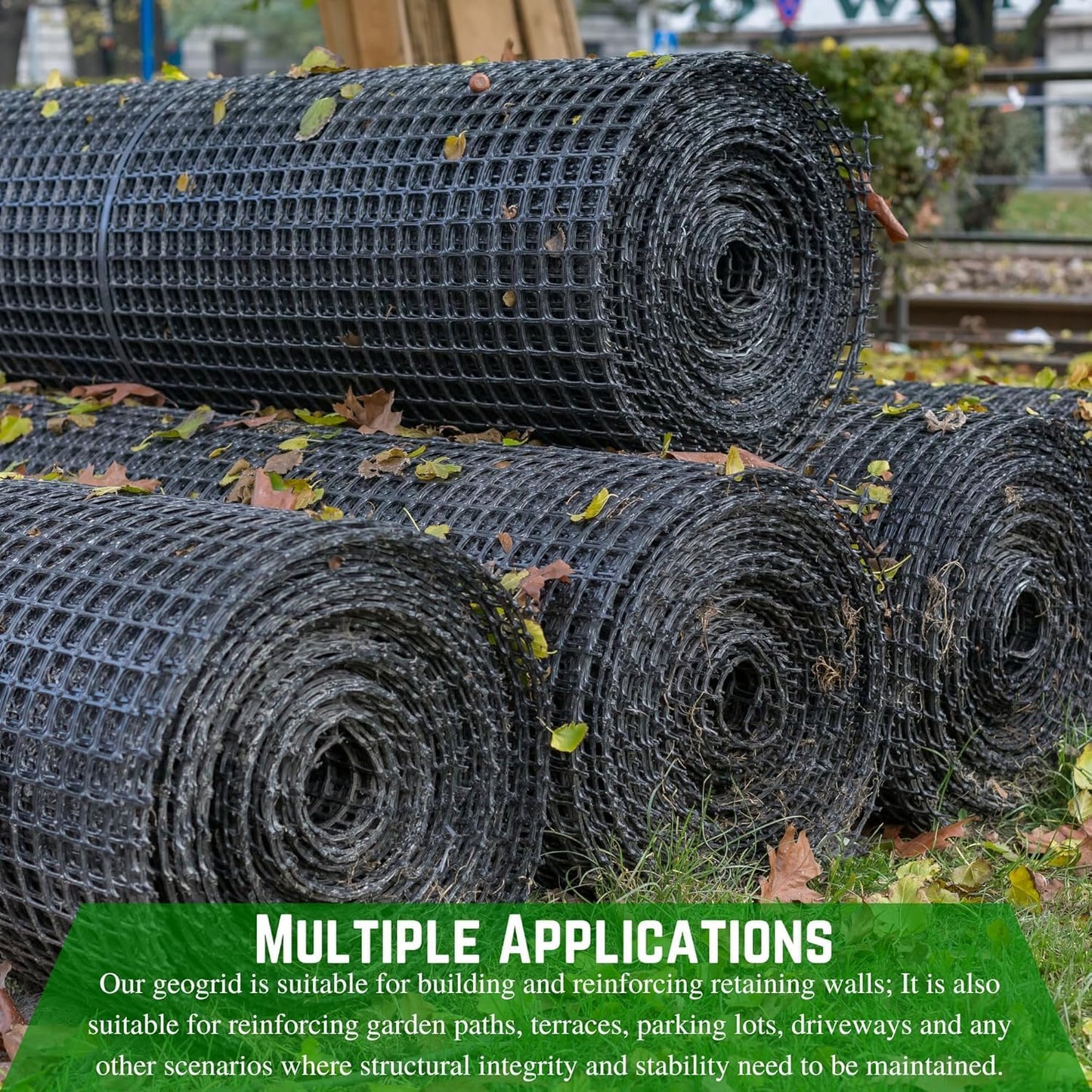 Farm Plastic Supply - Bi-Directional Geogrid for Retaining Wall 6.5ft x 288ft, Geogrid Used for Driveway, Retaining Wall, Geocell