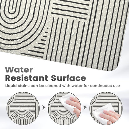 iCasso White Desk Matt for Desktop, Cute Desk Pad Mat, Large Mouse Pad, Anti-Slip Big Mousepad with Stitched Edges, Keyboard Pad for Computer(White)